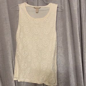 White lace Banana Republic tank top